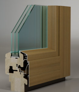 вікно серії оптима thermo wood від виробника модерн